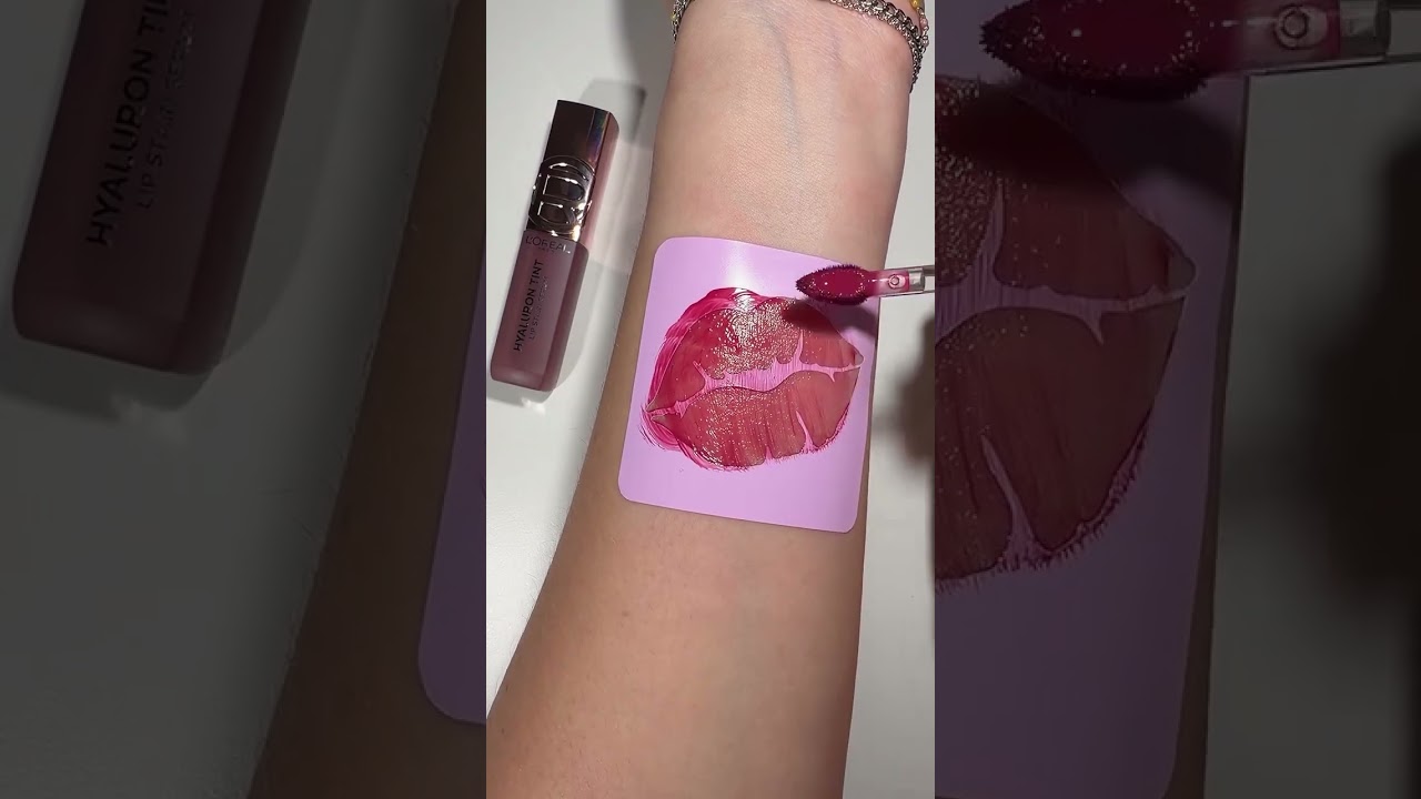 lorealparis lip tint *gifted* ** *swatch 💋 #foryou #makeup #viralshort #shorts #reels #fyp