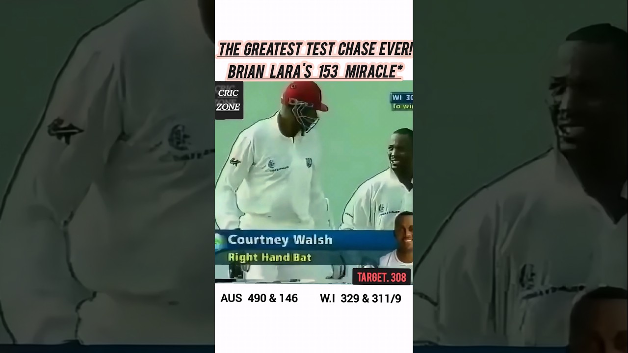 The Greatest Test Chase Ever! Brian Lara's 153 Miracle #brianlara #shorts #cricket