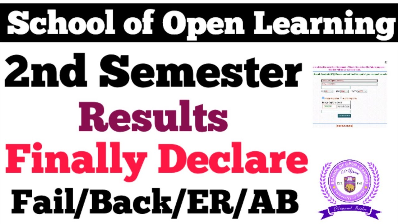 DU SOL 2nd Semester Results Finally Declare May-June Exam 2025 || Sol Results Back/Fail/ER/AB