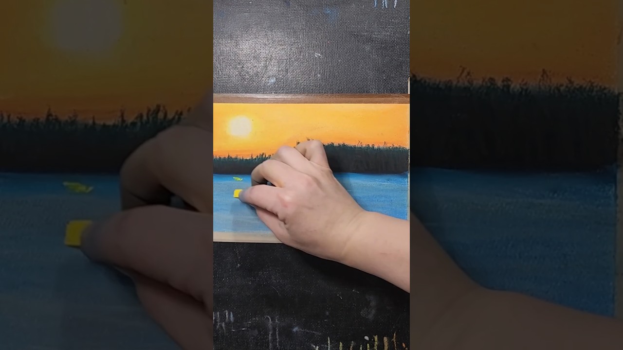 soft pastel treeline for this gorgeous orange landscape 