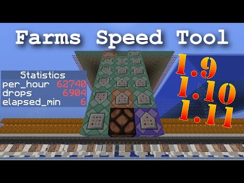 Minecraft 1.10/1.11 Measure Farms Speed, Compact and Easy. Command block contraption.