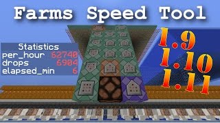 Minecraft 1.10/1.11 Measure Farms Speed, Compact and Easy. Command block contraption.