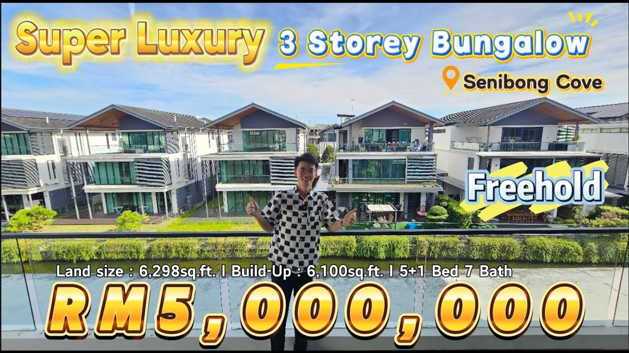 新山Senibong Cove Isola Grandeur🌊Luxury 3-Storey Bungalow - Canal View & Private Lift碧雅湾三层独栋洋房 尊贵河景住宅