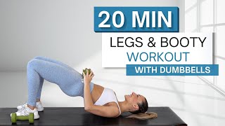 20 min LEGS AND BOOTY WORKOUT | With Dumbbells (And Without) | Sculpting Supersets