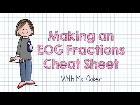 EOG Tip - Making a Fractions "Cheat Sheet"