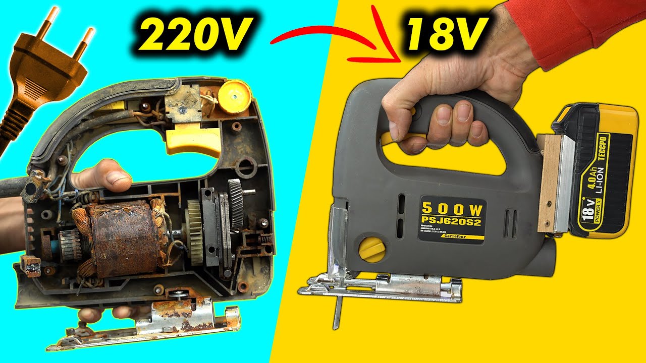 SWITCH Jigsaw corded To Jigsaw CORDLESS 230V to 18V YouTube