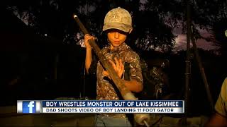 8-year-old Florida boy catches 11-foot gator