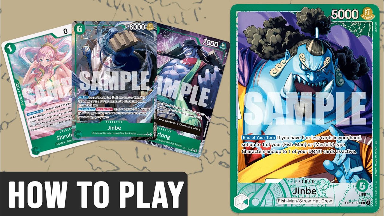 jinbe one piece card game - The Azure Sea's Seven [On Play] Play up to 1 [The Seven Warlords of the Sea] type Character card with a cost of 4 or less other than [Jinbe] from your hand ONE PIECE Card Game Round