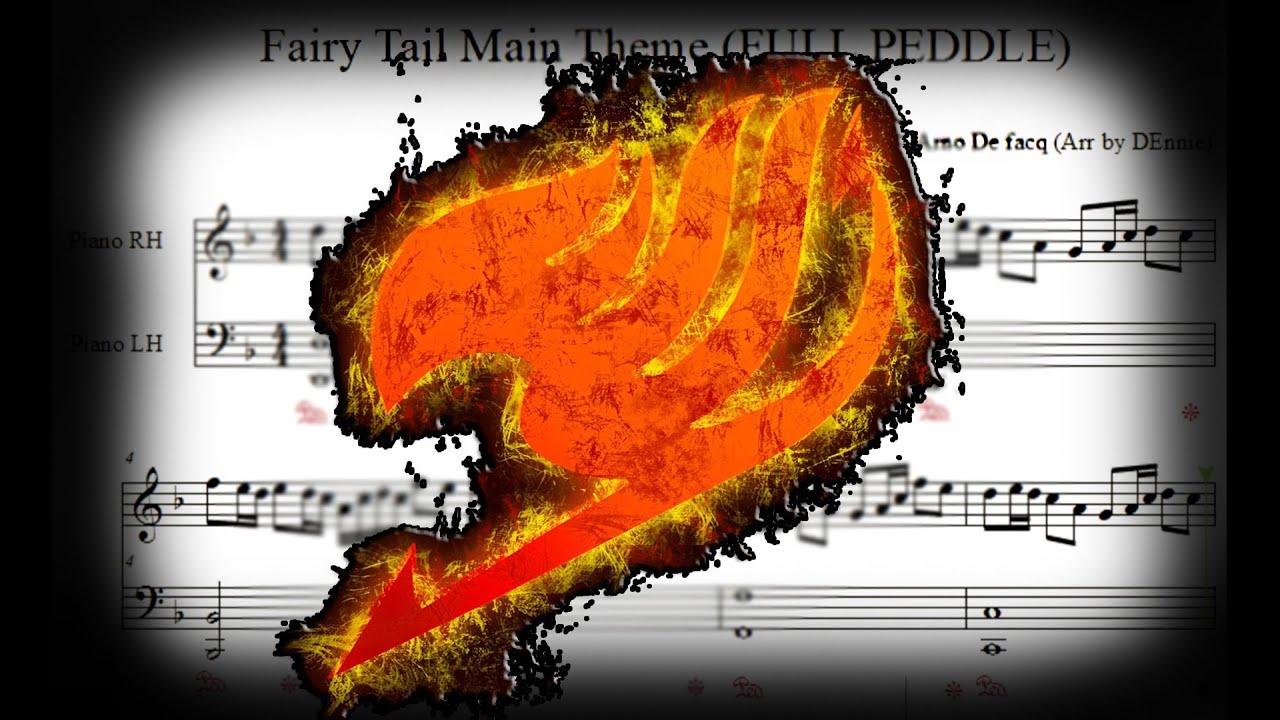 Fairy Tail: Main theme HALF pedal version sheet music (+MIDI) tutorial