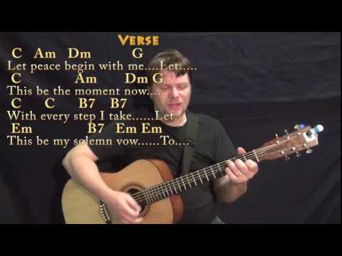 Let There Be Peace On Earth - Strum Guitar Cover Lesson in C with Chords/Lyrics
