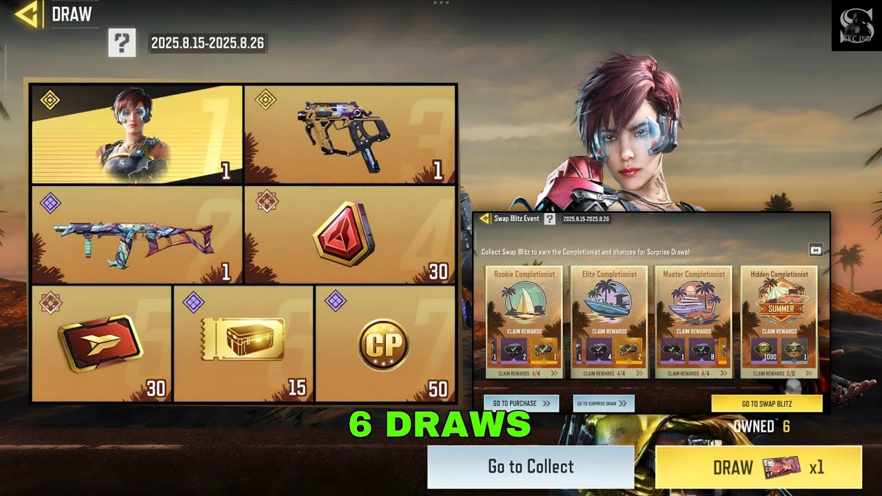 6 Spins on Surprise Draw COD MOBILE | Summer Sale | Swap Blitz Event CODM 