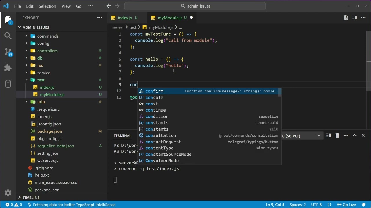 Урок база: js module, exports import