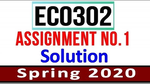ECO302 Assignment 1 with Solution Sprnig 2020