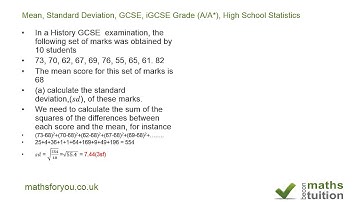 Mean, Standard Deviation, GCSE, iGCSE Grade A,A *, High School Statistics