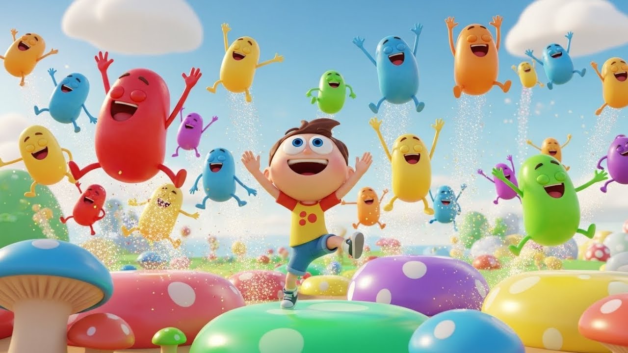 Fall Guys Jelly Beans Bounced the Wrong Way | Nursery Rhymes for Kids & Baby Songs