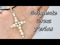 COLGANTE CRUZ DE PERLAS. Curso de bisutería con perlas