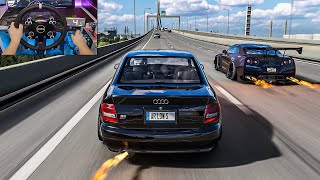 1100HP Arlows Audi S4 B5 From Hell Vs 1015HP Nissan GT-R R35 - Assetto Corsa | Moza R5 + VR screenshot 5