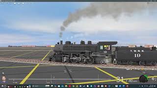 YWRR 19 pulled a freight train.