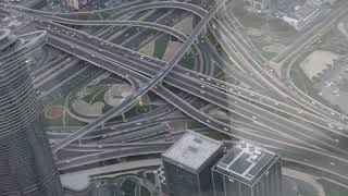 Sheikh Zayed Road (E11) Intersection view from 149th Floor of Burj Khalifa