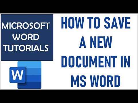 Microsoft Word Tutorials I How To Save A Word Document In Ms word - YouTube