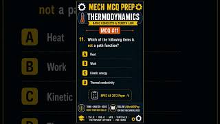 🔥 Thermodynamics MCQ #11 | Path Function vs Property #rrbje #gate#mechanicalengineering#modelpapers