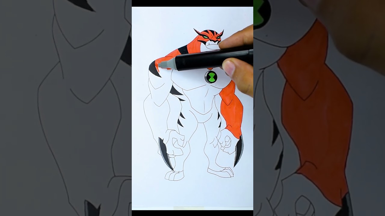 Ben 10 Alien Rath Coloring | Simple Drawing 