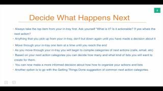 Step 8: Create a Getting Things Done System: Reviewing your in-tray