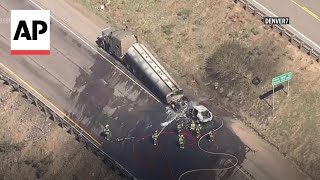 One dead, another hospitalized after tanker truck crash in Colorado