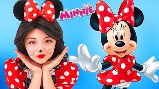 Minnie Mouse Makeup Face Painting Tutorial Kids DRESS UP and Play with Dolls and Toys screenshot 5