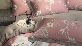 Тенсел (Эвкалиптовое волокно) Пудрово-розовый с цветами screenshot 3