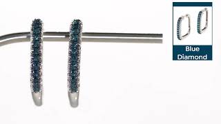 Colleen Lopez .30ctw Colored Diamond Square Hoop Earrings screenshot 4