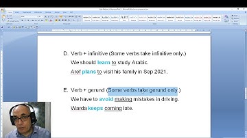 Verb Patterns in Grammar Part 2