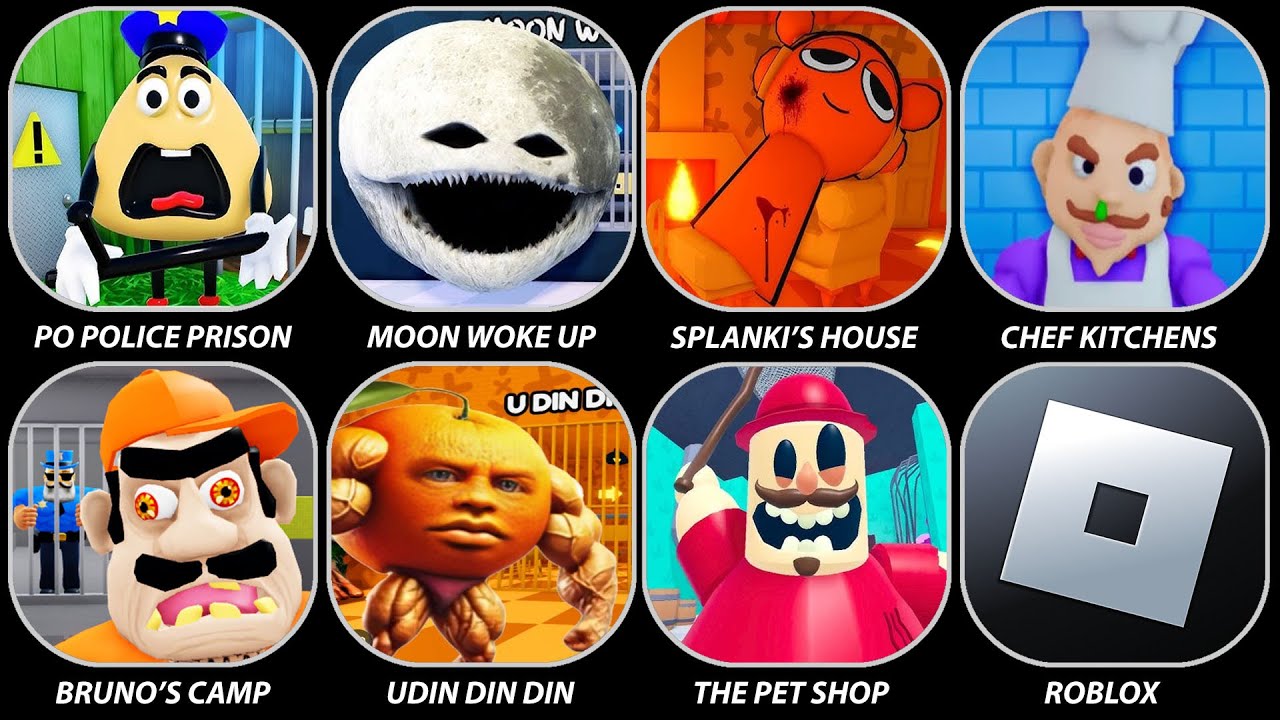 Escape The Pet Shop,Udin Din Din Dun's Prison Run,MOON WOKE UP PRISON RUN,PO POLICE PRISON RUN