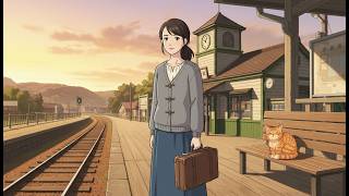 The Old Train Station at Dusk | Waiting, Watching, and a Quiet Return Home | Ghibli Whisper ASMR