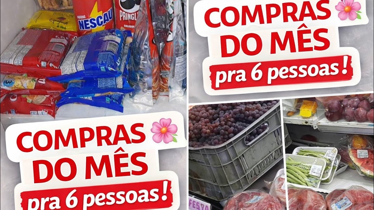 COMPRAS DO MÊS PARA 6 PESSOAS QUANTO GASTEI?? 