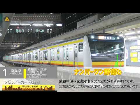 【高音質・無被り】南武線 武蔵小杉駅 発車メロディ 「ナンバーワン野郎」