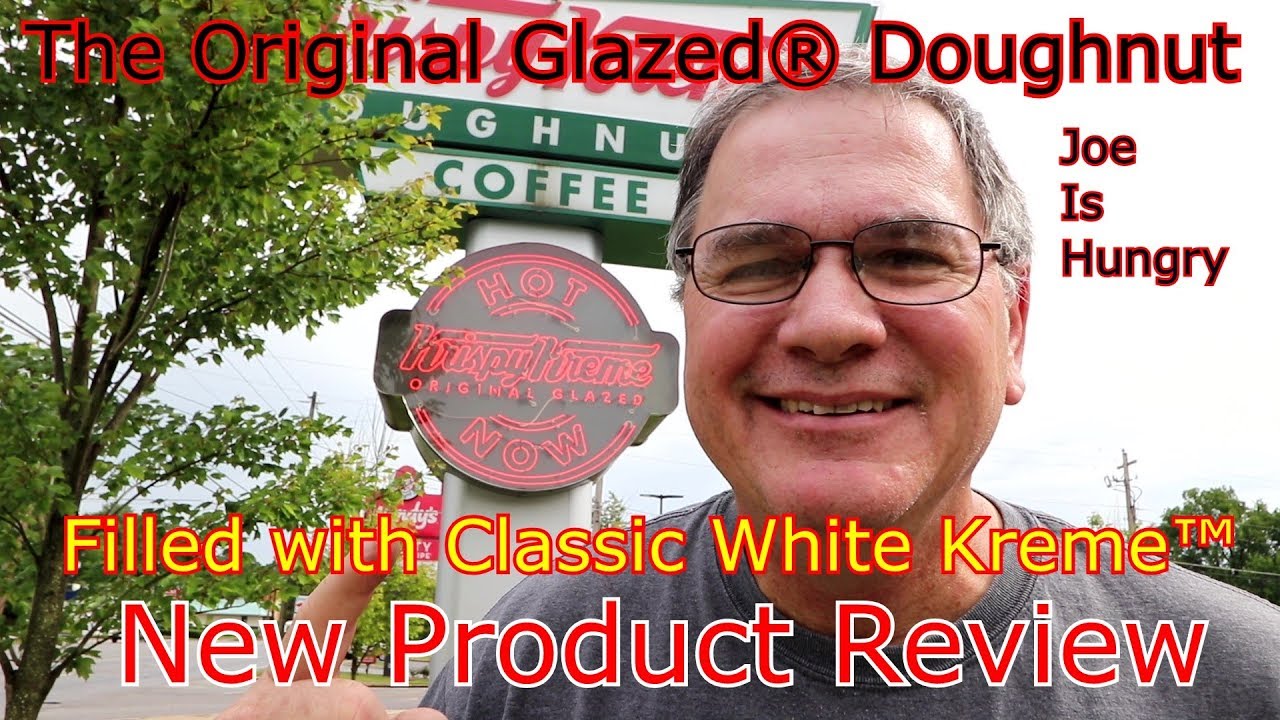 Krispy Kreme Original Glazed Doughnut filled with classic White Kreme New Doughnut Review