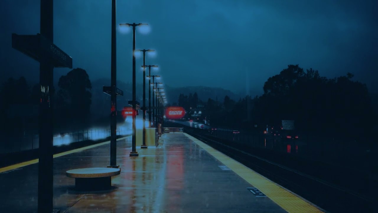 Deep Sleep in the Blue City 🌃 Night Rain for Anxiety Relief (No Ads) | 8 Hours Pure Green Noise