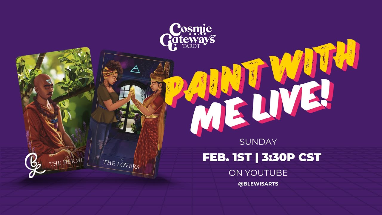 Still Snowed In 🥶- Paint with Me Live ep. 68 | Five of Cups | Creating the Cosmic Gateways Tarot