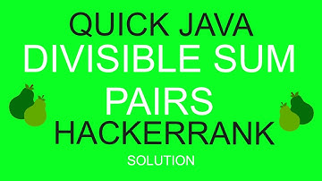 Quick Java Divisible Sum Pairs Hacker Rank Solution
