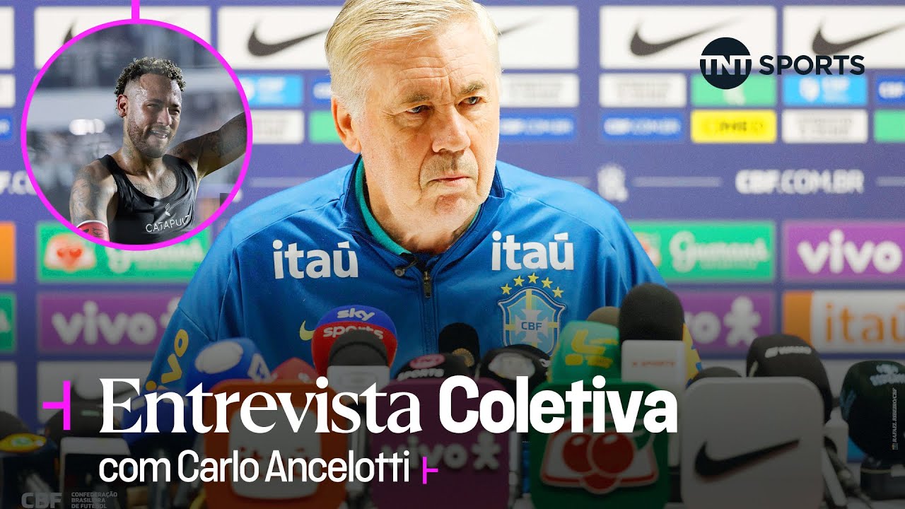 CARLO ANCELOTTI FALA SOBRE NEYMAR ESTAR NO RADAR, A FALTA DE UM CAMISA 9, SELEÇÃO ITALIANA E MUITO +