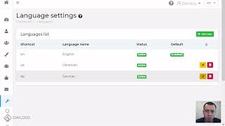#18 Admin panel: languages