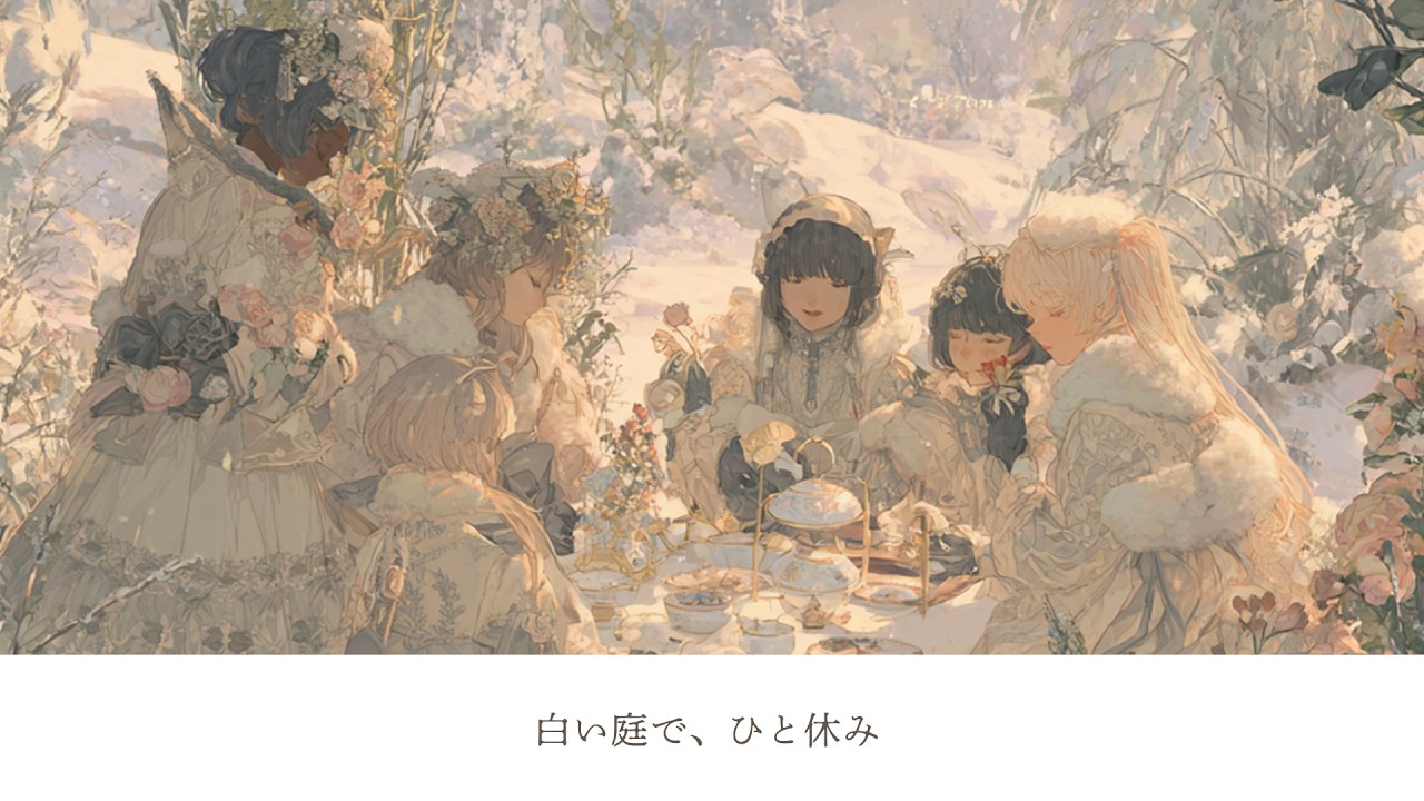 【1時間】Luca’s Notes｜雪景色の庭で開かれるお茶会 ― 冬の癒しBGM | Winter Ambient for Study & Relax