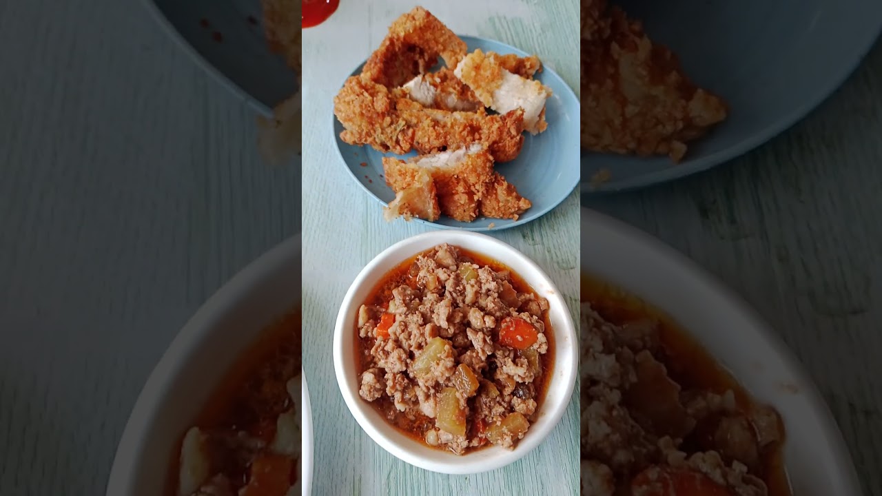 giniling at fried pork