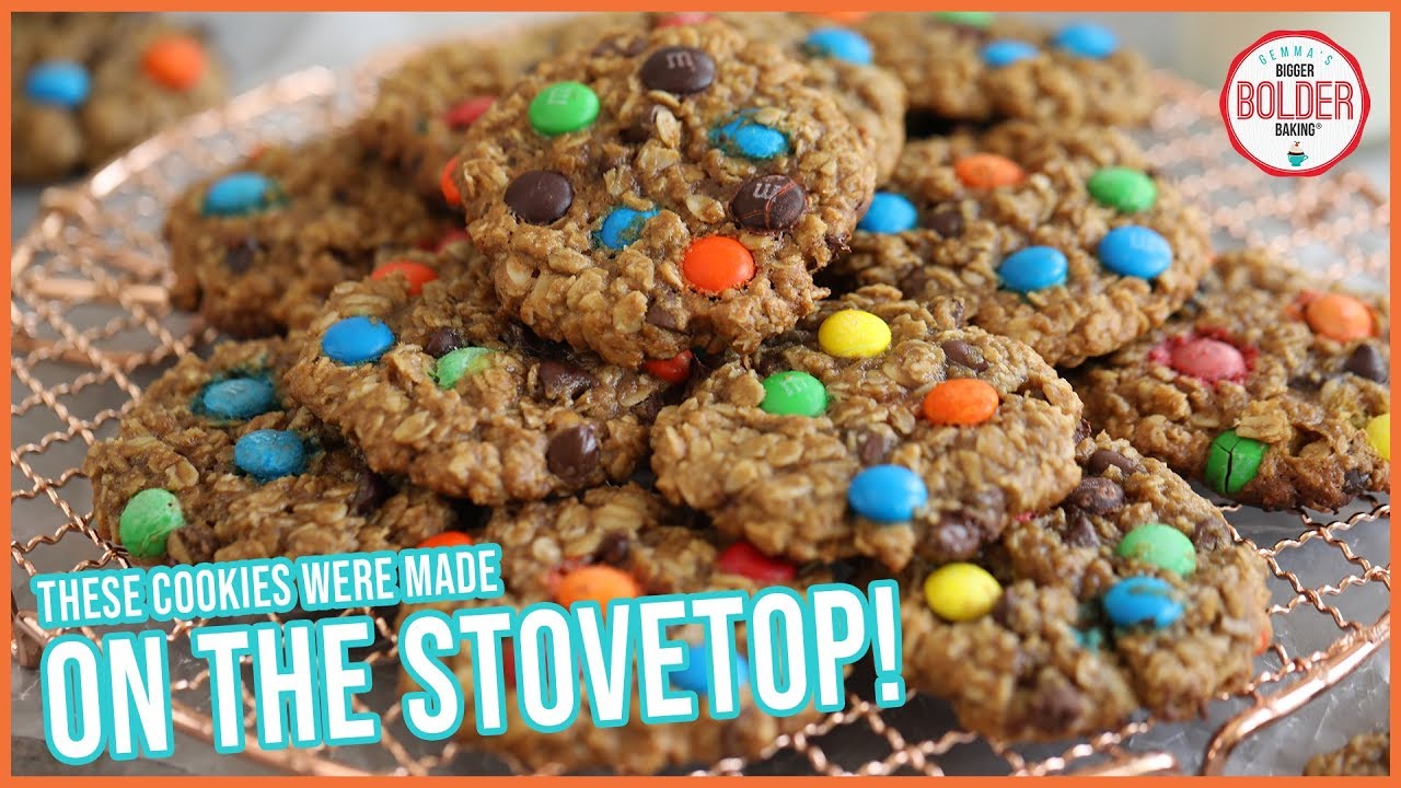 Easy Stovetop Cookies (No Oven Needed!) | Monster Cookies Recipe | Bigger Bolder Baking