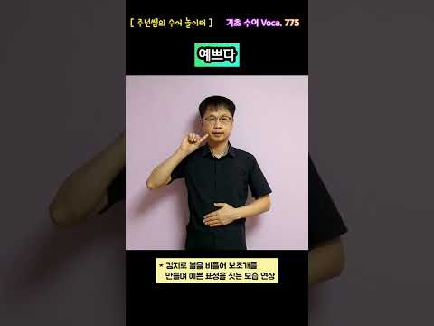 [ 기초 수어 Voca ] 775. 예쁘다 - 수어배우기 [주넌쌤의 수어놀이터]