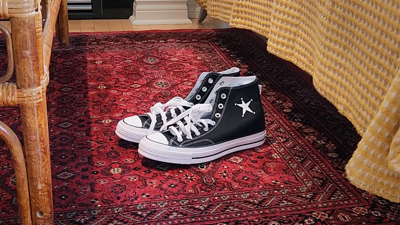 Let's try on the Converse x Stüssy Chuck 70 High Top 