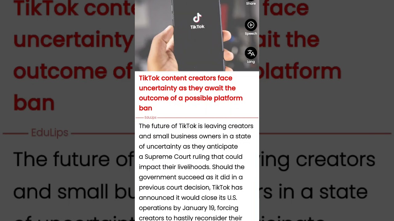 TikTok content creators uncertainty as they await the outcome of a possible platform ban
