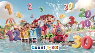 1 to 30 Splash Train Adventure | Fun Counting Song for Kids | Learn Numbers 1–30