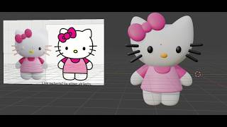 how to model hello kitty in 3d blender